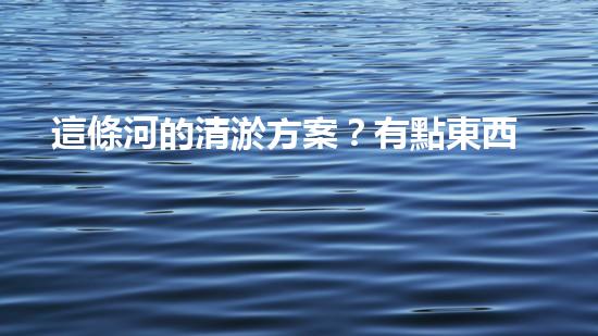 這條河的清淤方案？有點東西！